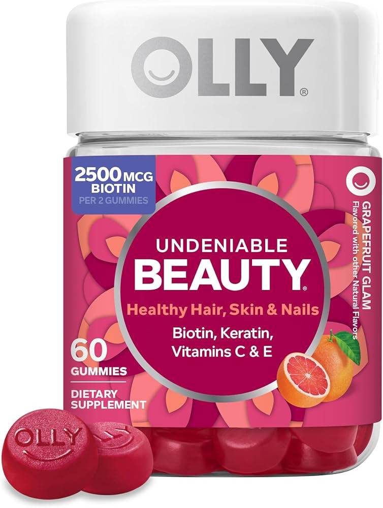 OLLY Hair Skin and Nails Gummies - Undeniable Beauty with Biotin 2500mcg Per 2 Gummies, Keratin &... | Amazon (US)