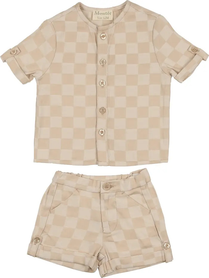 Manière Kids' Check Button-Up Shirt & Shorts Set | Nordstrom | Nordstrom