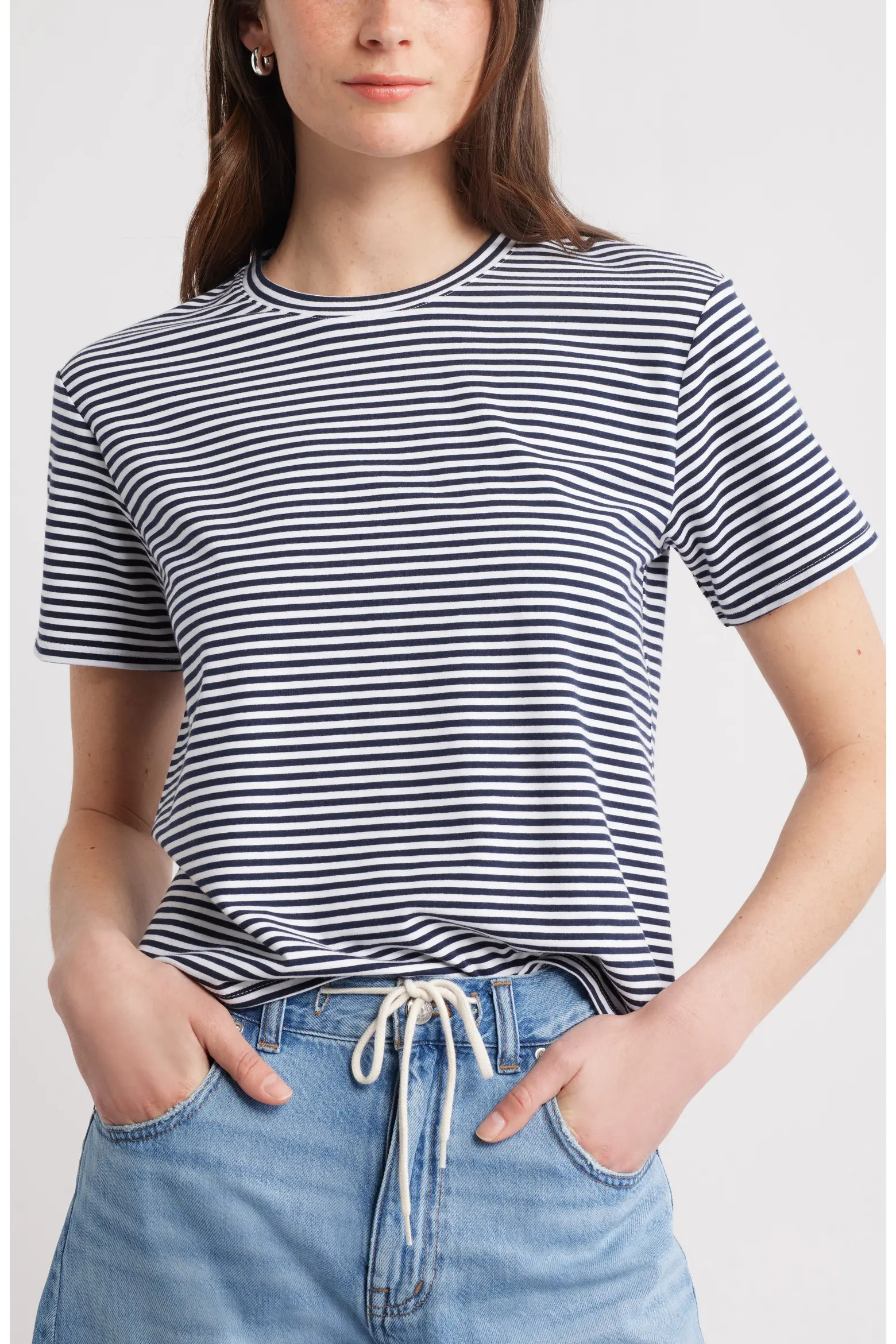 Caslon® Stripe Crop T-Shirt (Women) | Nordstrom | Nordstrom