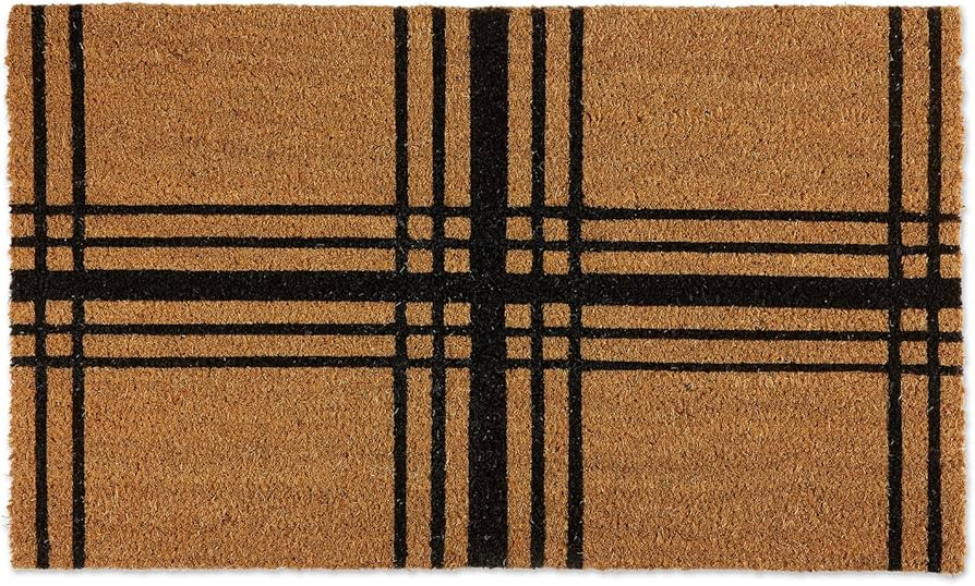 DII Natural Coir Geometric Modern Outdoor Door Mat, Front Porch Décor, 17x29, Farmhouse Plaid | Amazon (US)