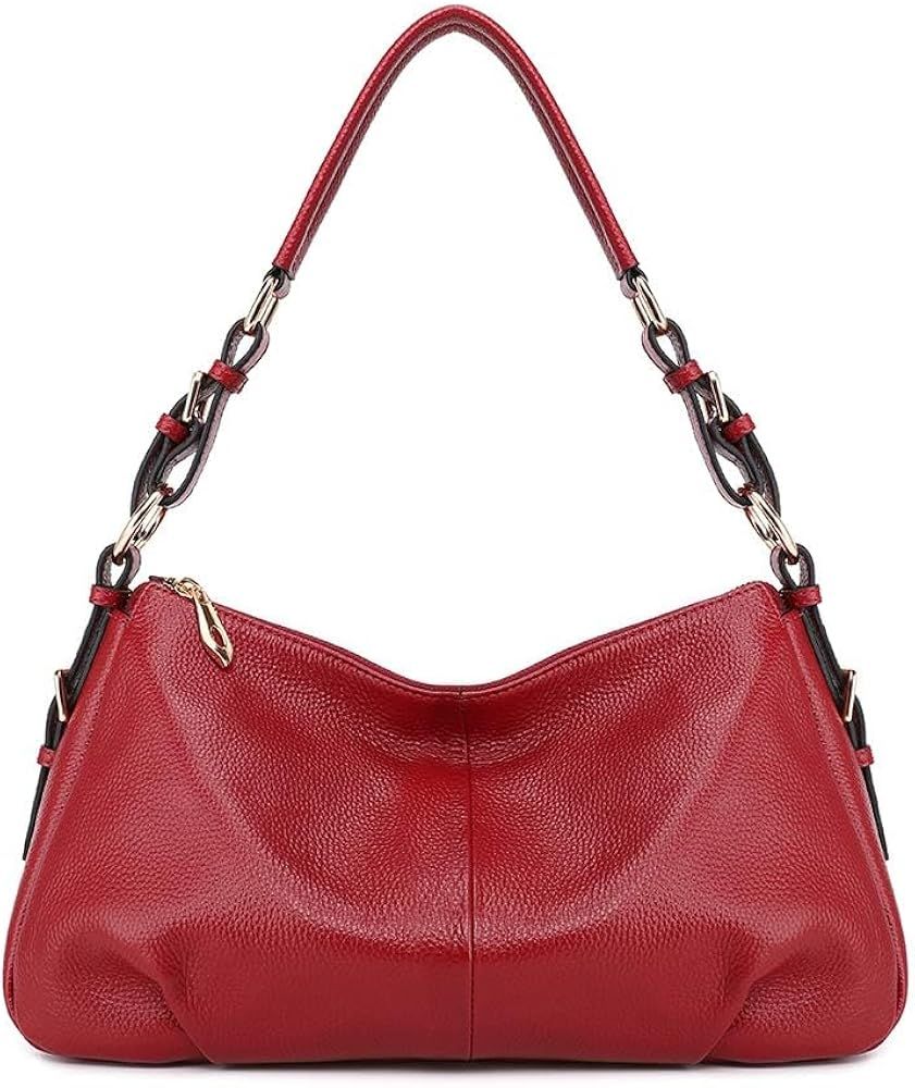 Kattee Soft Leather Hobo Bags for Women Genuine Top Handle Handbags Vintage Shoulder Purses | Amazon (US)