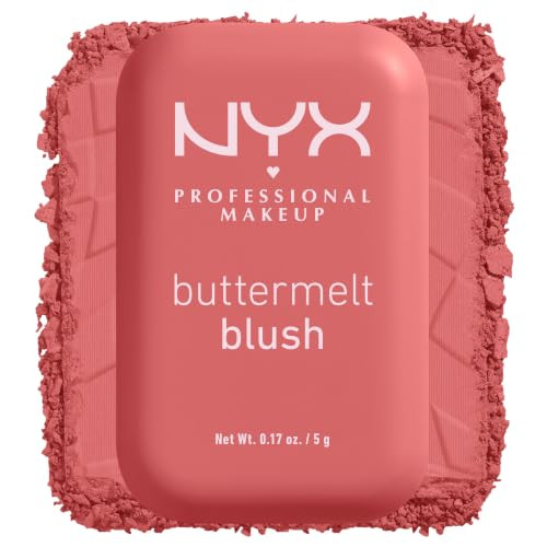NYX PROFESSIONAL MAKEUP Buttermelt Powder Blush, Fade and Transfer-Resistant Blush, Up to 12HR Make Up Wear, Vegan Formula - Feeling Butta | Amazon (US)