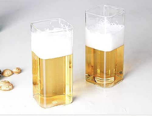 12oz Square Dinnerware Glass Cup Retro Drinkware (2-PACK) | Amazon (US)