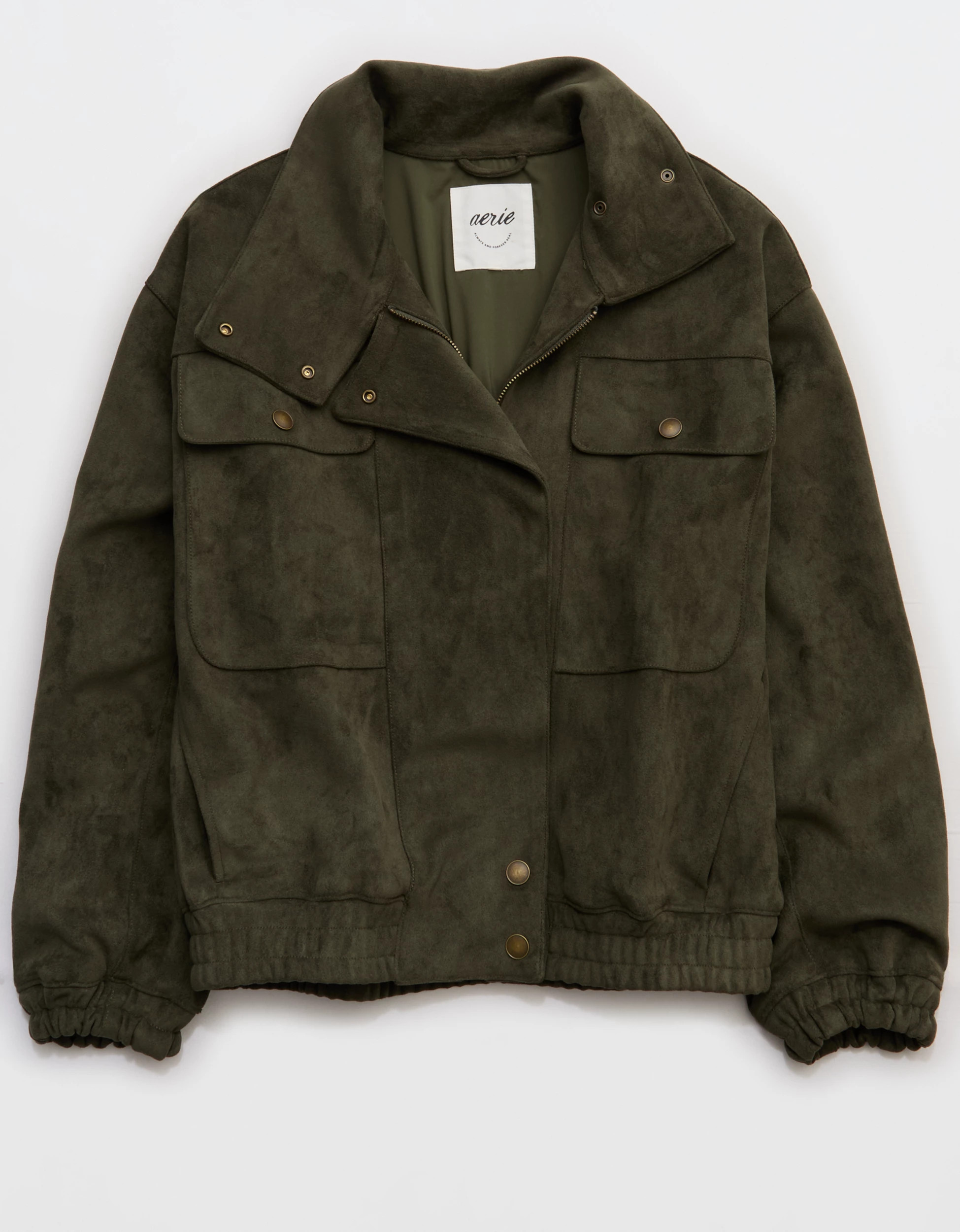 Aerie Faux Suede Bomber Jacket | Aerie