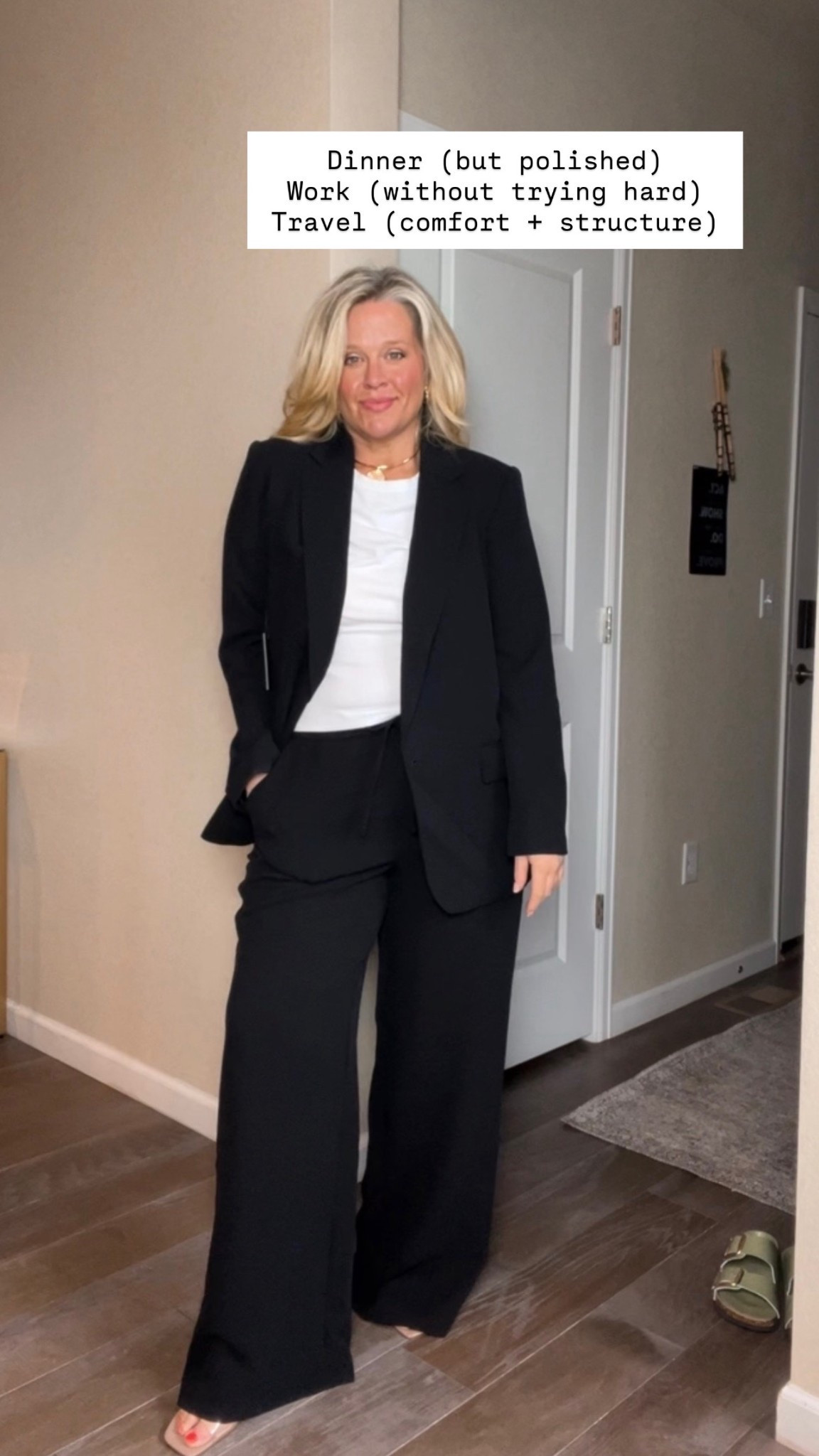  ✨Tap the bell, save and ❤️ for over 40 fashion, midlife style, midsize fashion and luxury looks for less. 

3 places to wear this:

• Dinner out (but still comfortable)
Structured blazer + flowy pant = elevated without feeling restricted. You look put together, not overdone.

• Work or meetings
The strong shoulder + clean lines give authority, while the drape keeps it modern and wearable all day.

• Travel days or city errands
Soft, wide-leg movement + layering = comfort meets polish. You’ll feel relaxed but still pulled together walking into anything.

This is what “polished without trying too hard” actually looks like.
Structure on top, movement on the bottom… and suddenly everything just works.

Save this if you want outfits that feel as good as they look 🤍

👑"Helping you look good, feel good!" - Lindsey Denver

Spring looks, Midlife style for real women who want to feel confident again. Over 40 fashion and over 50 style that works with changing bodies, perimenopause shifts, and real life. Think midsize fashion, Gen X style and up, body confidence, and mom outfits that feel polished, comfortable, and elevated...because style over 45 and over 50 should feel effortless, not stressful. 


Follow my LTK @Over40andmidlife on the @shop.LTK app to view this post and get my exclusive app-only content!

#liketkit #LTKOver40 #LTKPlusSize #LTKMidsize
@shop.ltk
https://liketk.it/66TNW