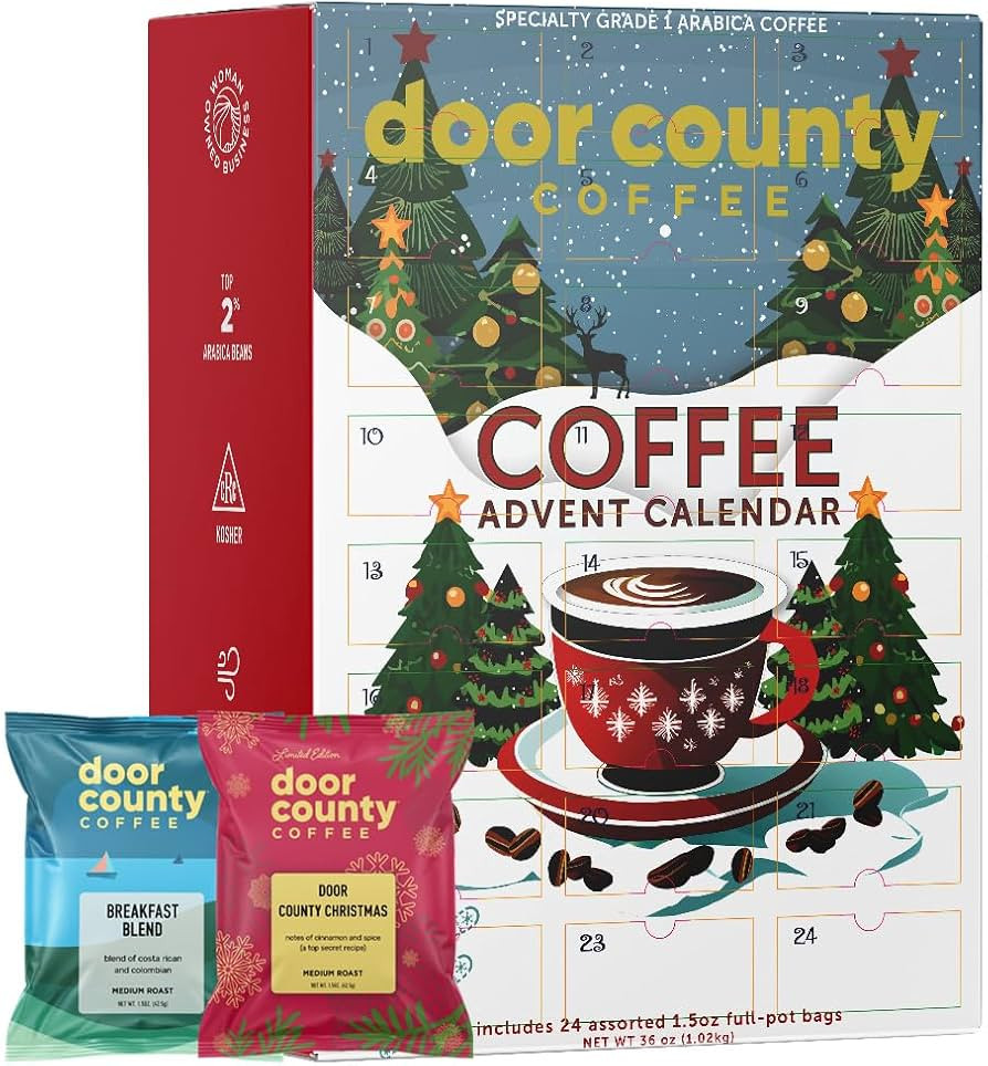 2024 Christmas Coffee Advent Calendar - 24 Full-Pot Bags of Flavored Ground Coffee | Amazon (US)