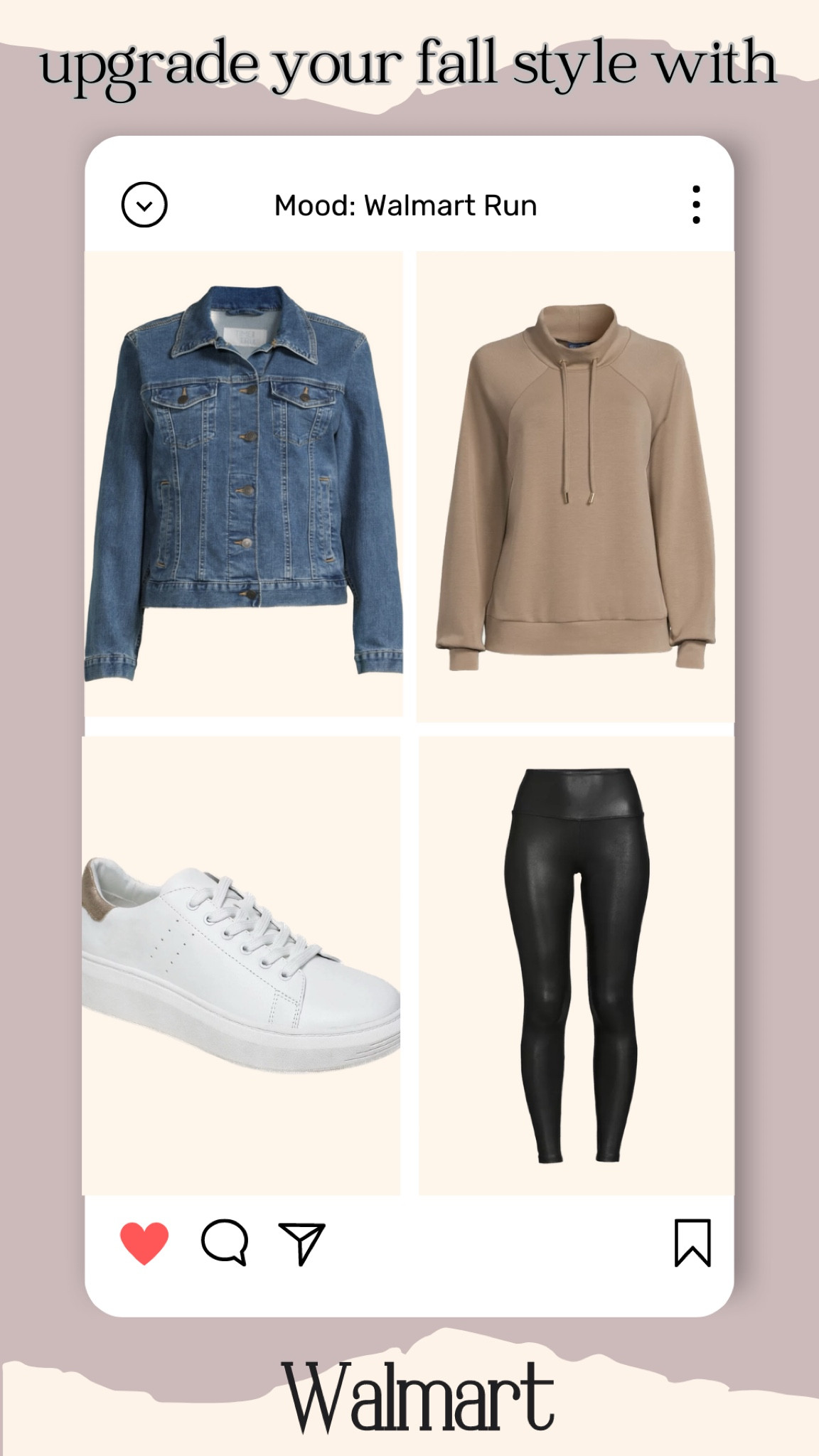 #ad #walmartpartner #walmartfashion leggings, casual look, athleisure, white sneakers, denim jacket, Walmart finds, hoodie, neutral style  

#LTKshoecrush #LTKFind #LTKover40