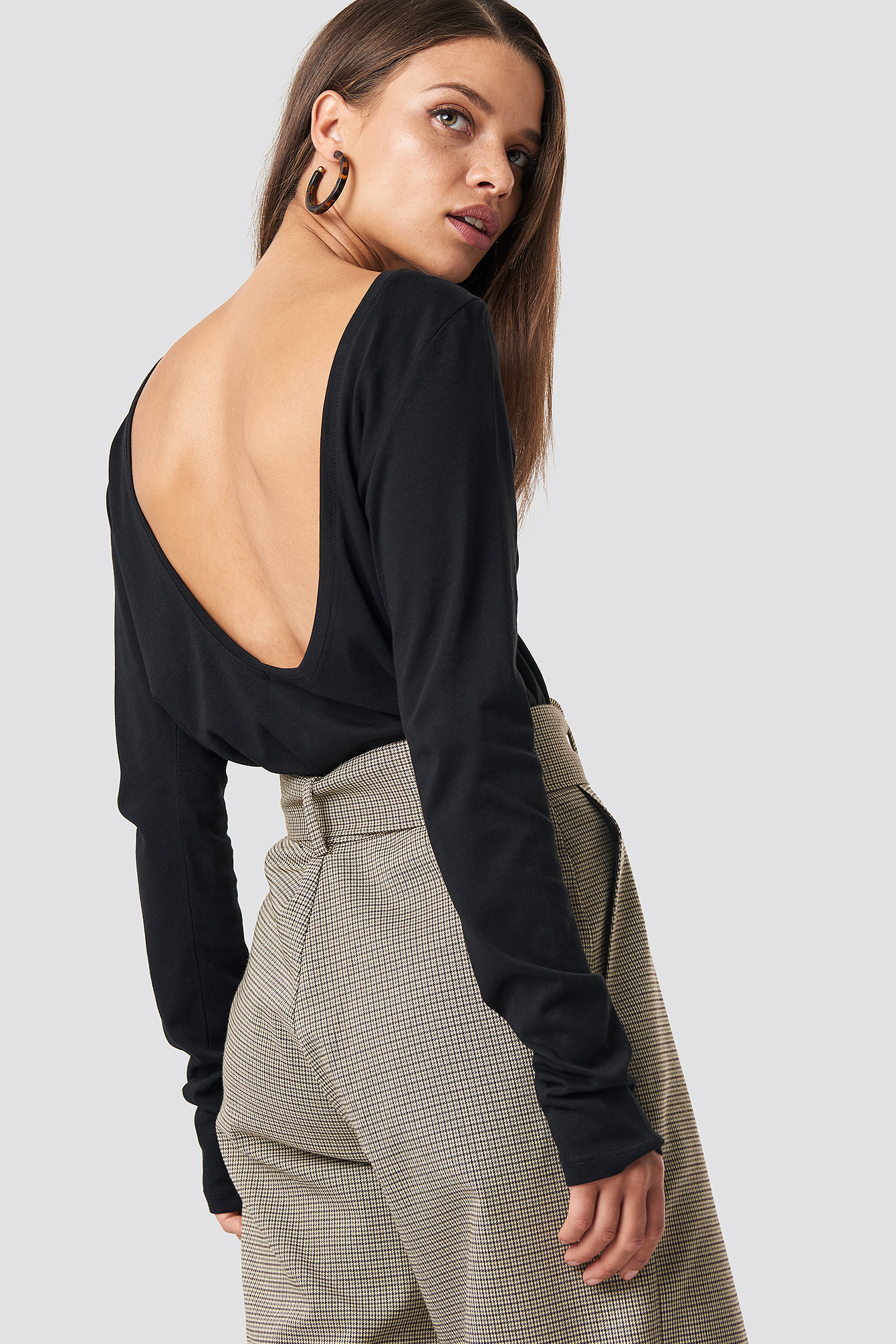 Deep Back Long Sleeve Top | NA-KD Global