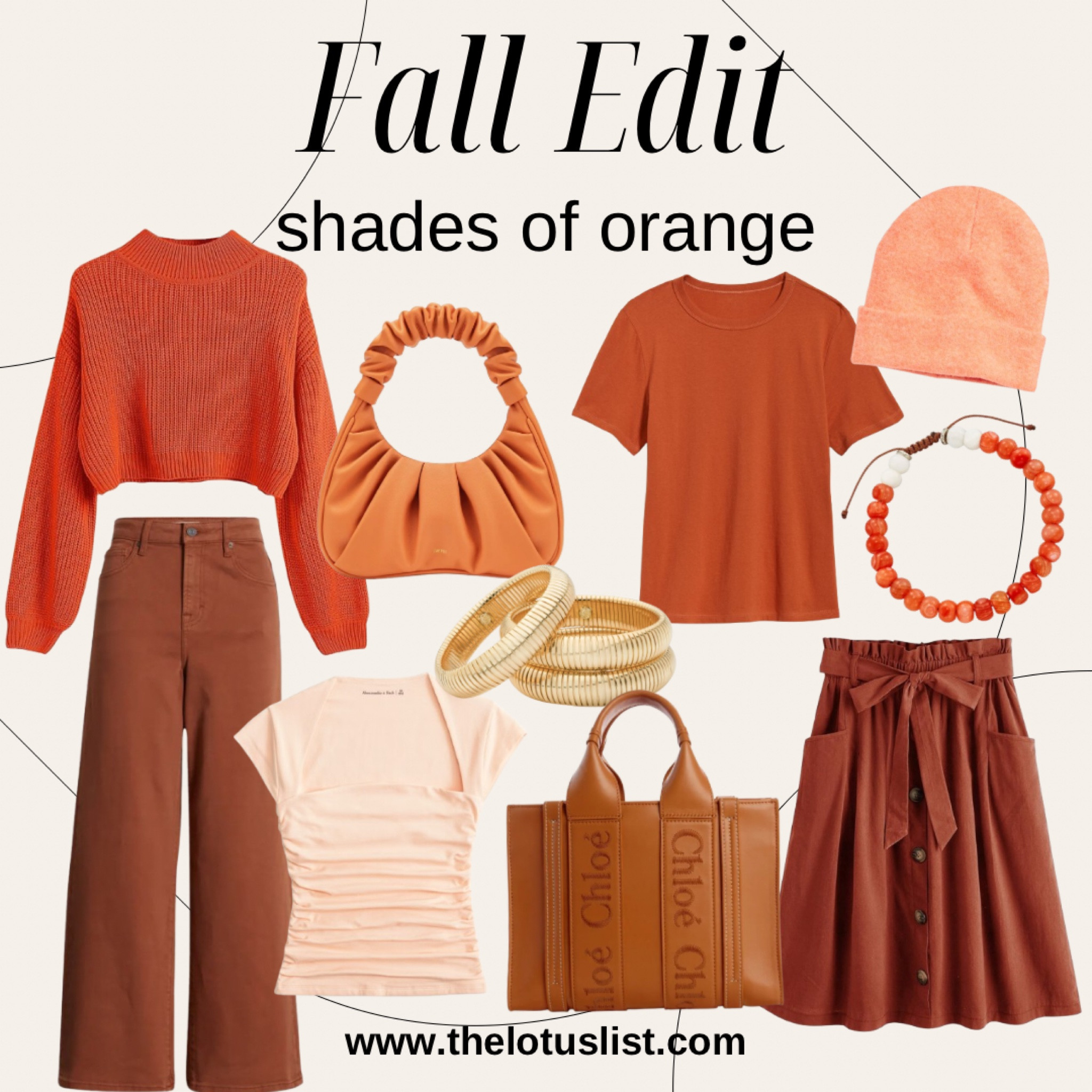 Fall Edit - Shades of Orange

Ltkfindsunder100 / ltkfindsunder50 / LTKsalealert / ltkmidsize / ltkplussize / fall / autumn / fall outfit / fall outfits / autumn outfit / autumn outfits / orange finds / Chloe bag / jw pei bag / orange bag / dark orange bag / brown bag / rust skirt / maxi skirt / dark orange pants / orange beanie / orange top / orange blouse / orange sweater / gold bangles / gold bangle bracelet / orange bracelet / orange / sale / sale alert / light orange top / fall colors / fall color 

#LTKStyleTip #LTKItBag #LTKSeasonal