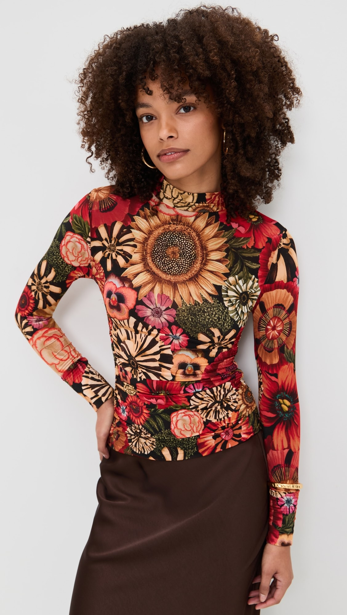 FARM Rio Flowershop Mini Black Jersey Blouse | Shopbop | Shopbop