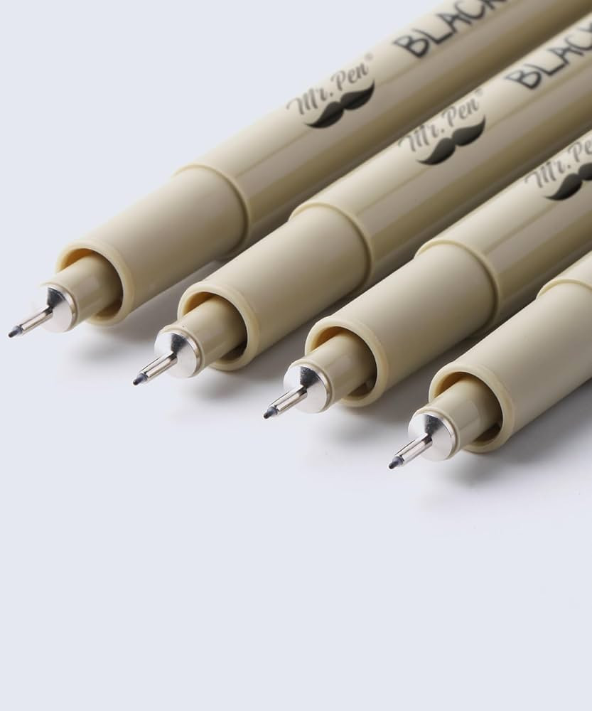 Mr. Pen- Black Fineliners, 0.25mm, 4 Pack, Bible Pens No Bleed, Fine Tip, Ultra Fine, Black Art P... | Amazon (US)