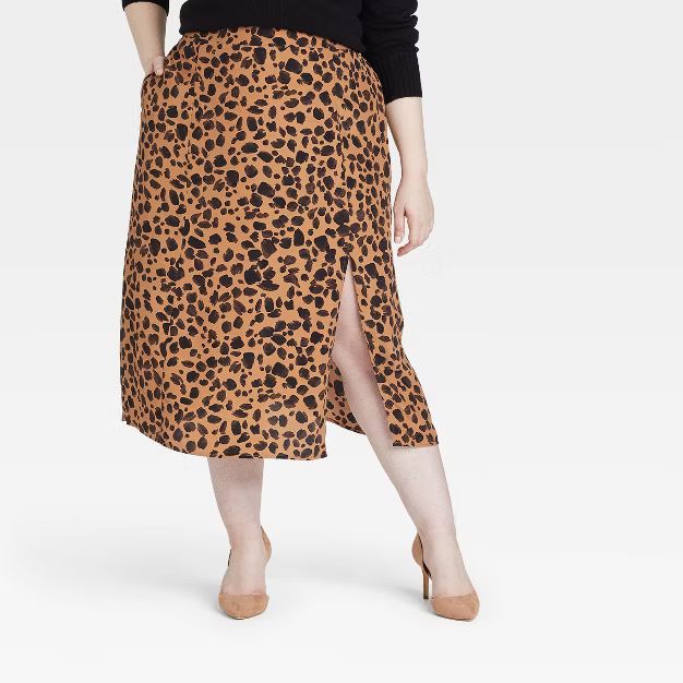 Women's Plus Size Side Slit Skirt - Ava & Viv™ | Target