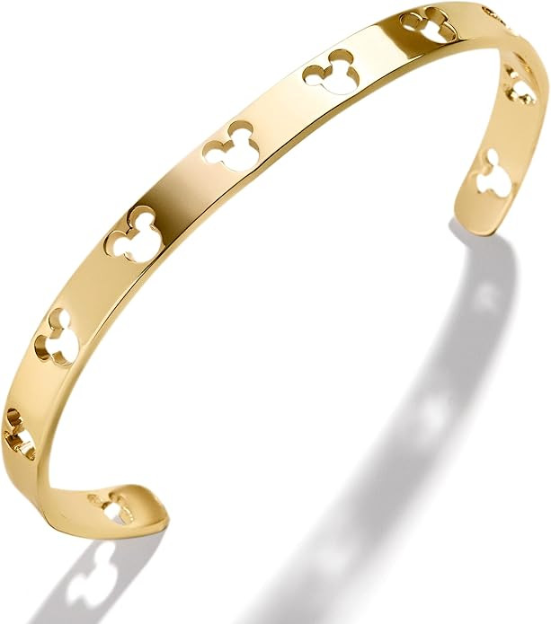 Mickey Mouse Disney Cutout Cuff Bracelet - Gold | Amazon (US)
