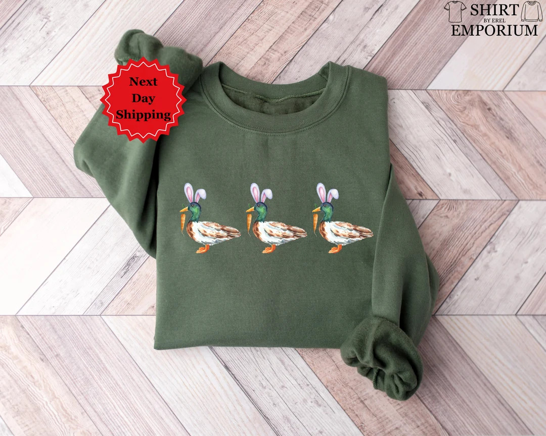 Duck Sweater, Easter Peeps Sweatshirt, Easter Sweater, Duck Ducklings Sweater, Womens Spring Fash... | Etsy (US)