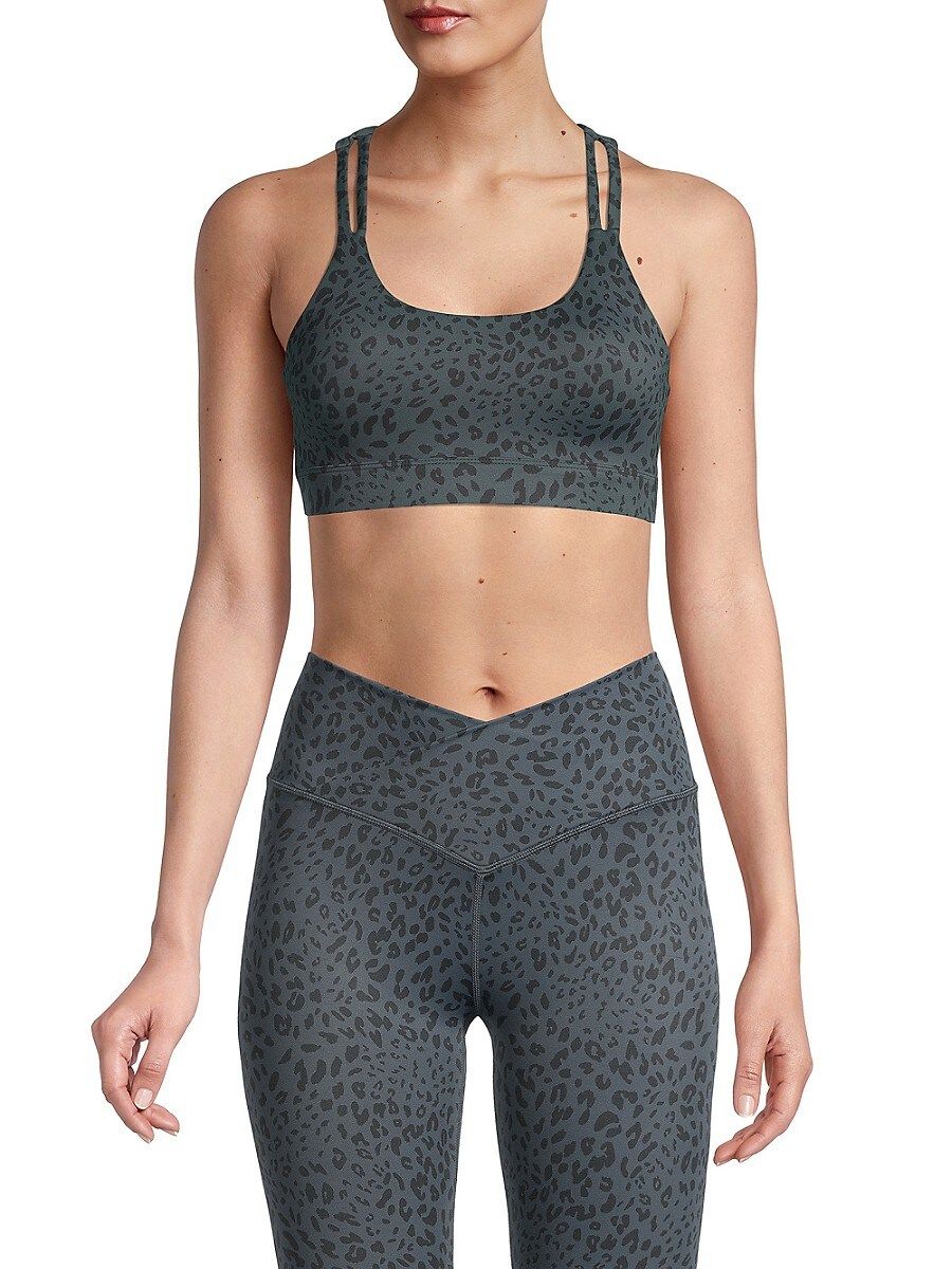 All Fenix Women's Cheetah-Print Sports Bra - Dark Grey Black Leopard - Size XS | Saks Fifth Avenue OFF 5TH