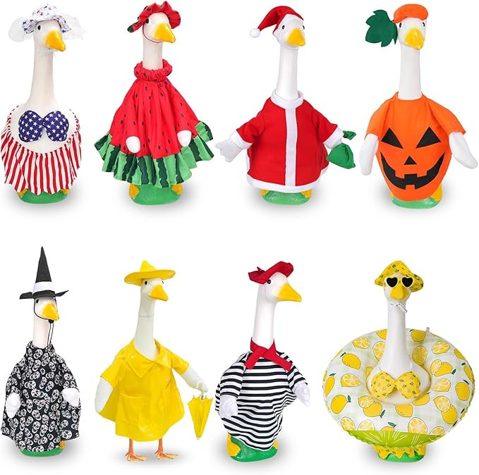 8 Sets Seasonal Holiday Porch Goose Outfits Summer Outfits Fall Halloween Christmas Birthday All ... | Amazon (US)