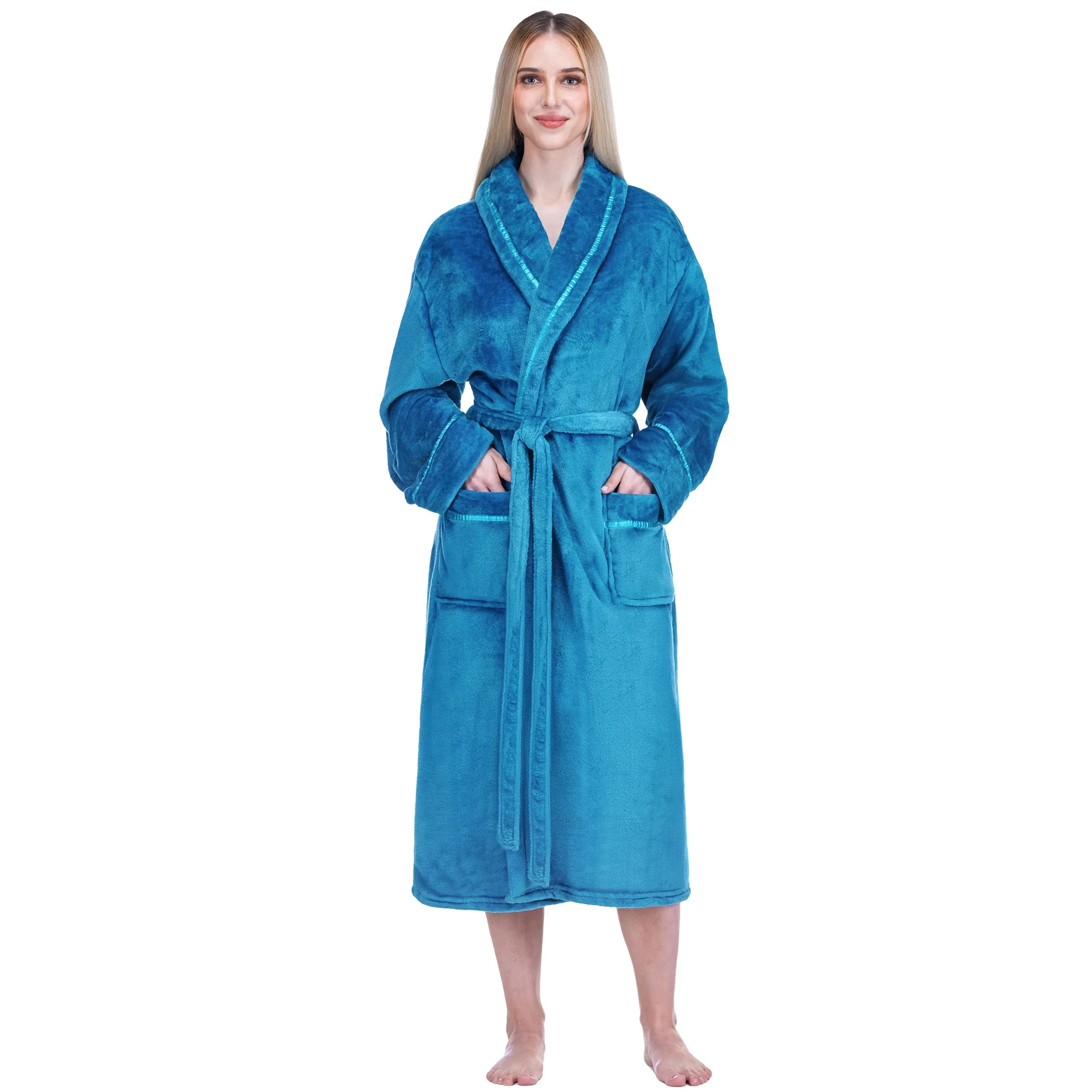 PAVILIA Robes For Women, Fleece Soft Fluffy Bathrobe, Plush Cozy Long Spa Robe, Satin Trim (2XL/3... | Walmart (US)