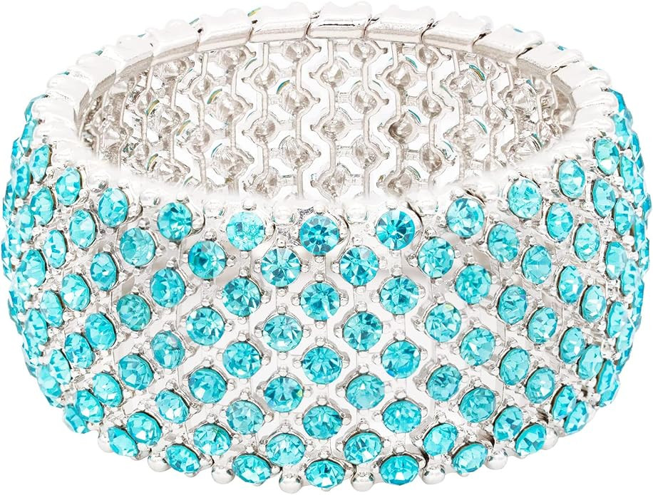 Lavencious Tennis Rhinestone Stretch Bridal Bracelets Evening Party Jewelry For Women Stretch Bra... | Amazon (US)