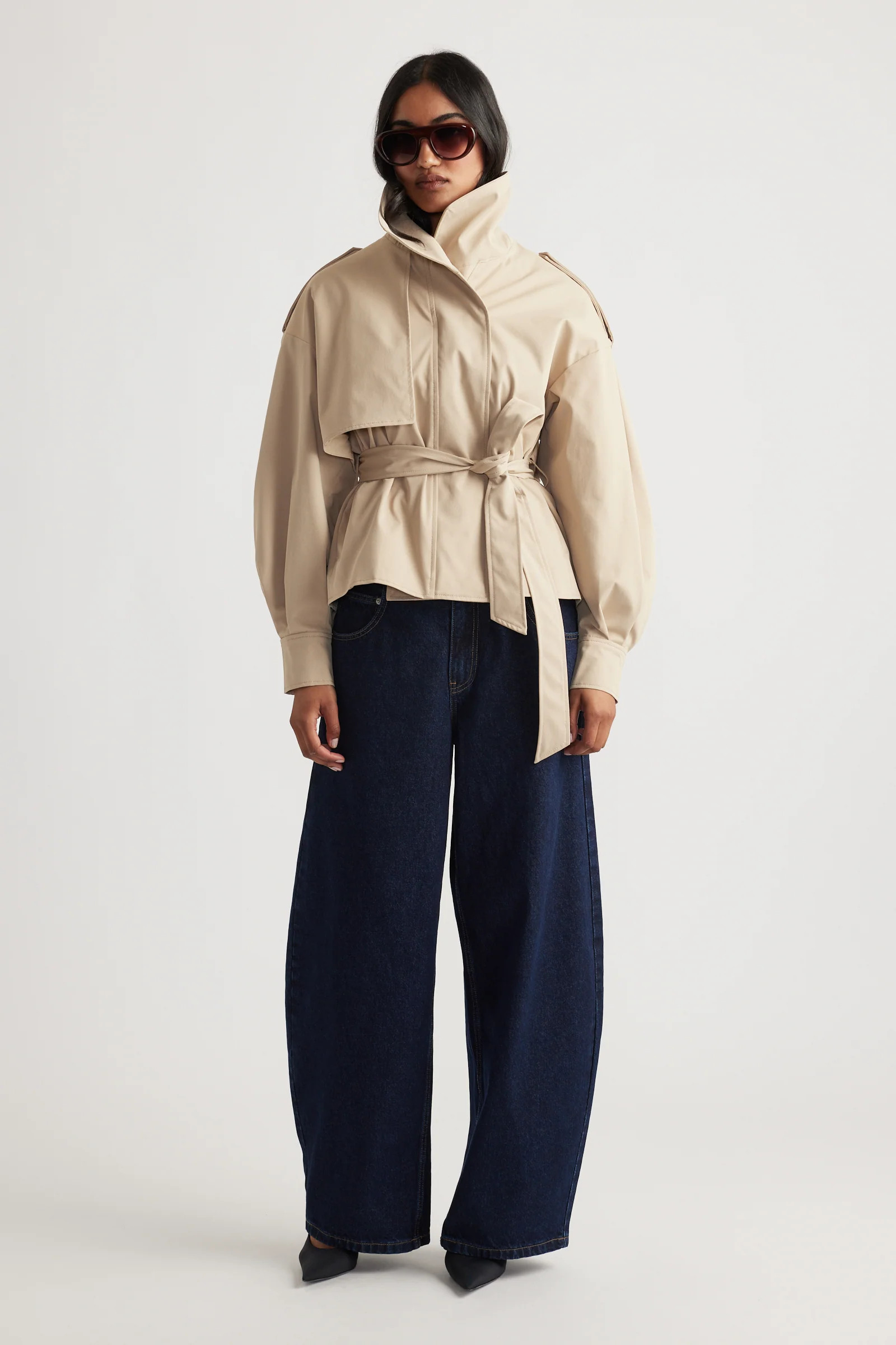 Lila Cropped Trench - Neutral | DECJUBA