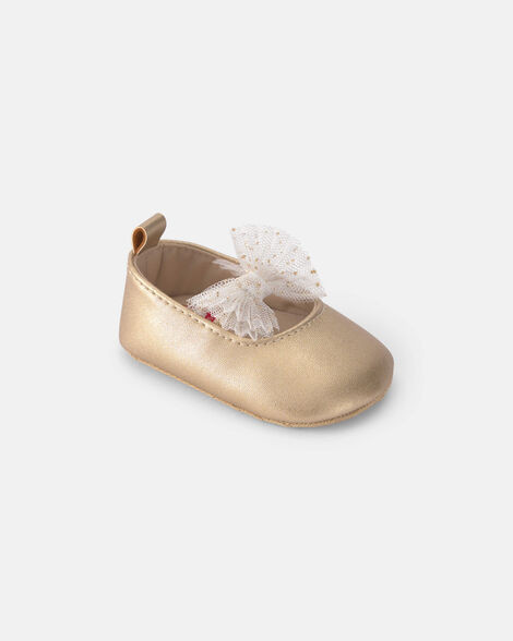 Baby Girl Metallic Bow Flats - Gold | Carter's | Carter's Inc