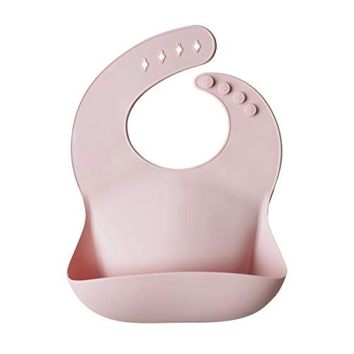 mushie Silicone Baby Bib | Adjustable Fit Waterproof Bibs (Blush) | Amazon (US)