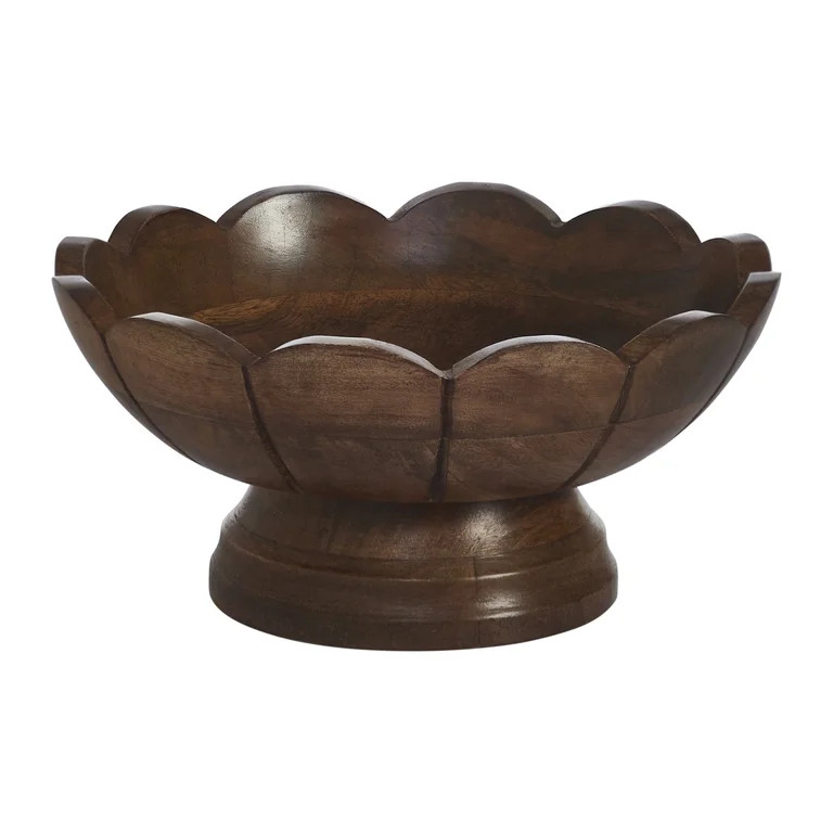My Texas House Brown 9" Mango Wood Scallop Decorative Bowl | Walmart (US)