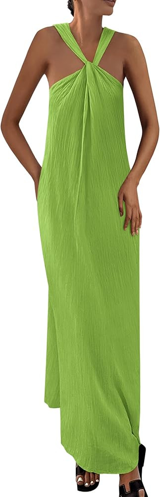 PRETTYGARDEN Womens 2025 Casual Long Summer Dresses Sleeveless Strappy Loose Flowy Beach Vacation... | Amazon (US)