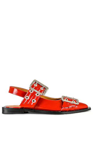 Buckle Ballerina Naplack in Racing Red | Revolve Clothing (Global)