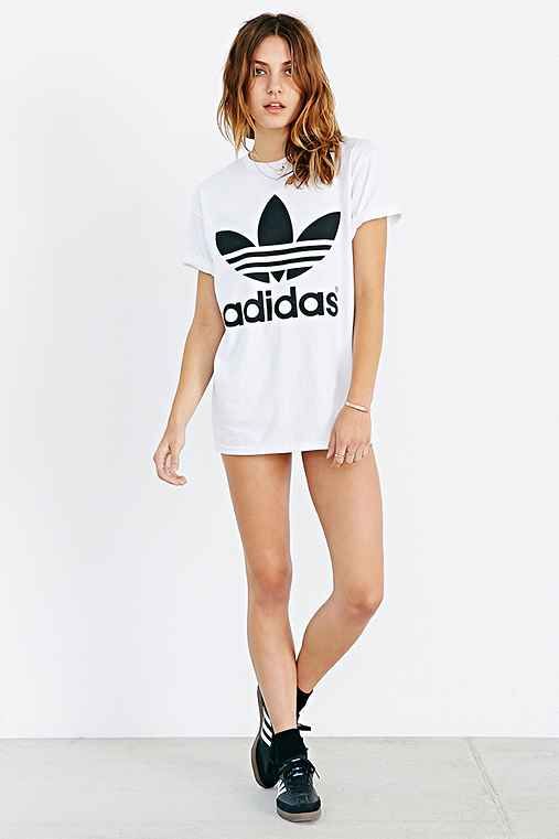adidas Originals Double Logo Tee,WHITE,M | Urban Outfitters US