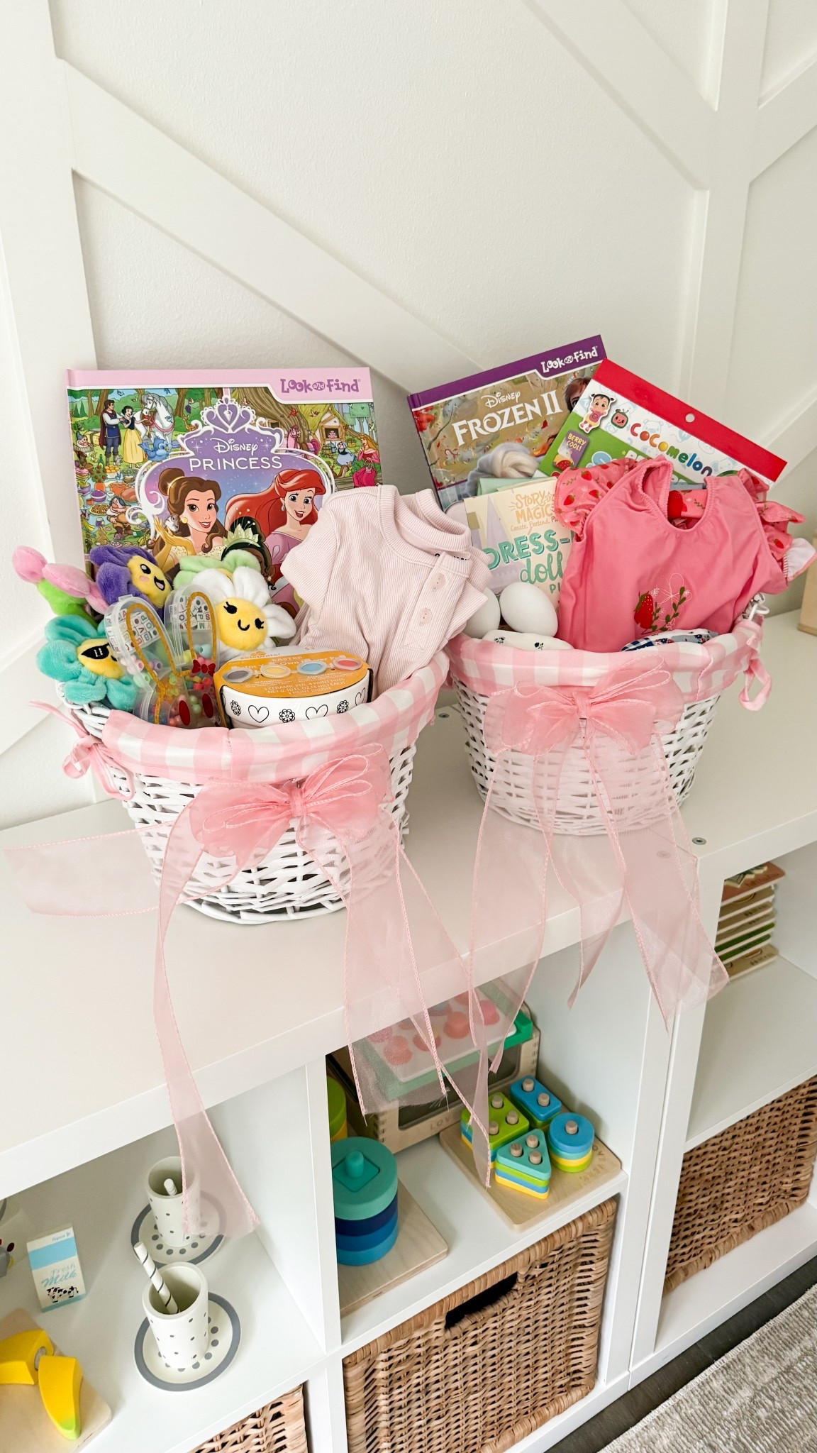 WHAT I PUT IN MY KIDS' EASTER BASKETS! 

Easter baskets, Disney girls gown, dress up dolls playset, baby girl’s swimsuit, emotional support flower, Disney frozen 2 activity book, sticker book for toddlers, dyeable eggs 

#LTKHome #LTKSeasonal #LTKKids