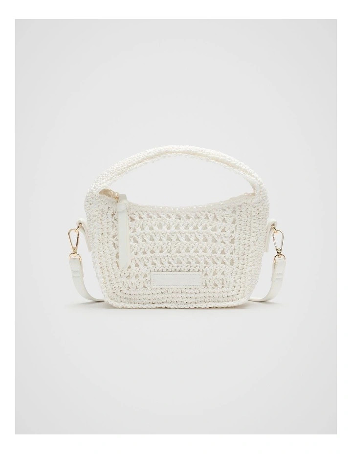 Woven Mini Cross Body Bag in White | Myer