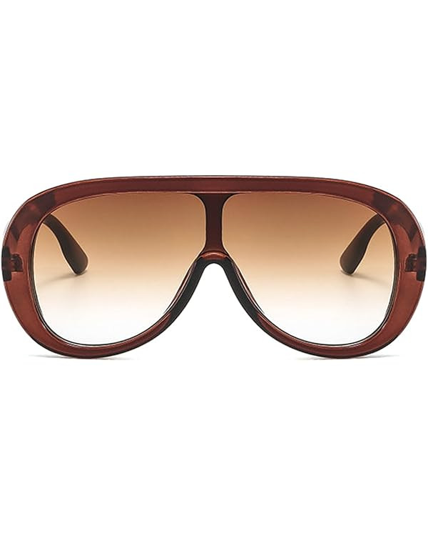 willochra Oversized Pilot Sunglasses Women Fashion Big Frame One Piece Sun Glasses Mask Goggle Tr... | Amazon (US)