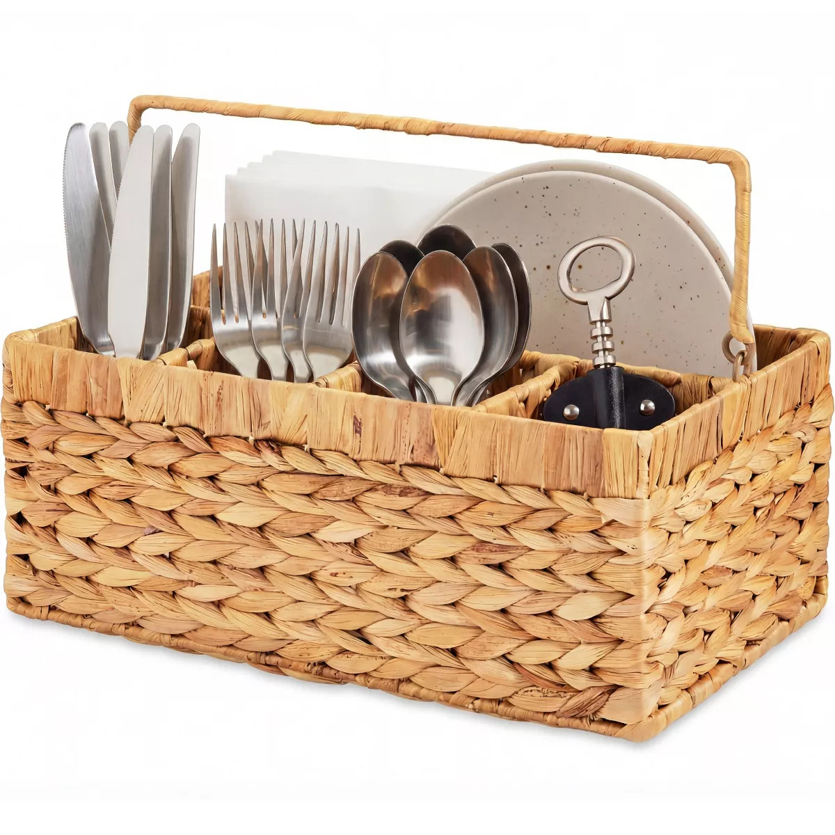 Best Choice Products Handwoven Silverware Organizer w/ Handle, 5 Compartment Flatware Organizer -... | Target