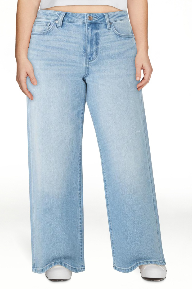 Celebrity Pink Women's and Women's Plus Baggy Wide Leg Jeans, Available in 30", 32", and 34" inse... | Walmart (US)
