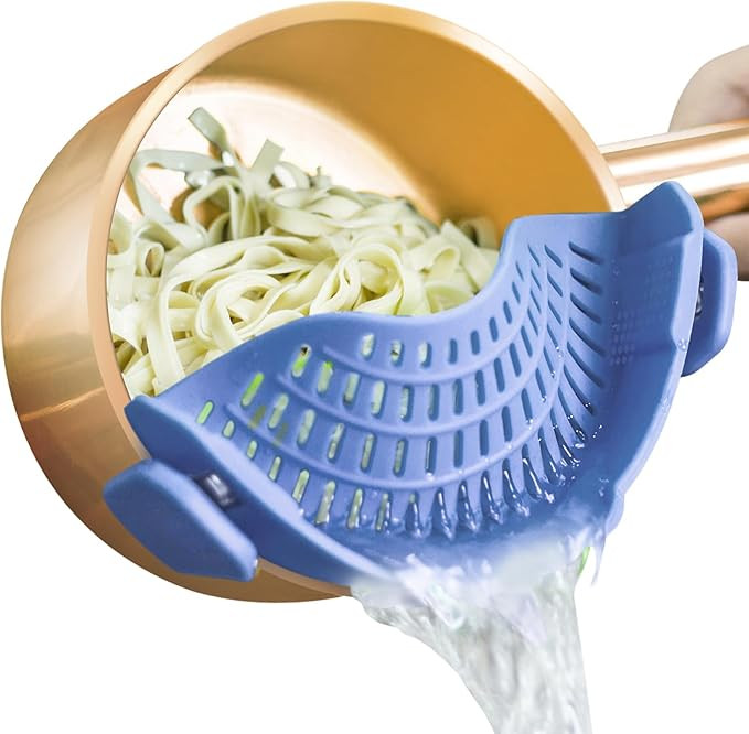 AUOON Clip on Strainer for Pots and Pans - Silicone Food Strainer for Draining Pasta, Spaghetti, ... | Amazon (US)