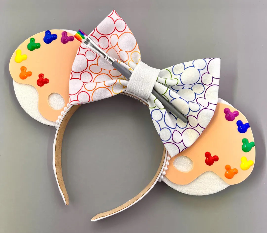 Paint Palette Mouse Ears - Festival of the Arts Epcot Ears - Custom Bow - Etsy | Etsy (US)