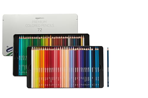 Amazon Basics Colored Pencils for Coloring and Drawing, Premium, Soft Core, Back to School Supplies, 72 Count (Pack of 1), Multicolor | Amazon (US)