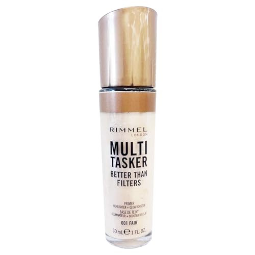 Rimmel Multi-Tasker Better Than Filters, 002 Fair Light, Face Primer, Glow Booster and Highlighter, Vegan Formula, Anti-Ageing Benefits, Light-Reflecting Pigments, Giant Soft-Touch Wand, 1oz | Amazon (US)
