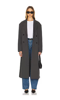 Line & Dot Lennox Coat in Charcoal Grey from Revolve.com | Revolve Clothing (Global)