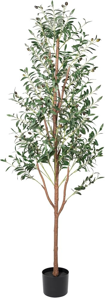CQURE Faux Olive Tree 6ft, Fake Tall Olive Tree Artificial Plants with Olive Branches Fruit for H... | Amazon (US)