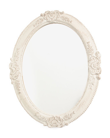 17X21 Thick Ornate Border Oval Wall Mirror | TJ Maxx