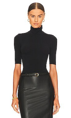 Commando Ballet Shortsleeve Turtleneck Bodysuit in Black from Revolve.com | Revolve Clothing (Global)