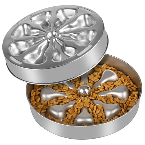 Oiwliur Slow Feeder Dog Bowls – Stainless Steel Non-Slip Metal Bowl for Slow Feeding, 5 Cups Large Capacity, Double-Sided Design for Dry, Wet, or Raw Food, Ideal for Small, Medium, Large Dogs | Amazon (US)