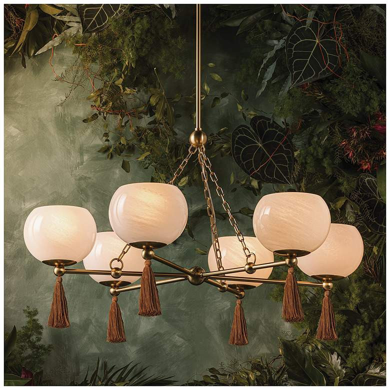 Mitzi Niya Chandelier 35.5" in Aged Brass | Lamps Plus