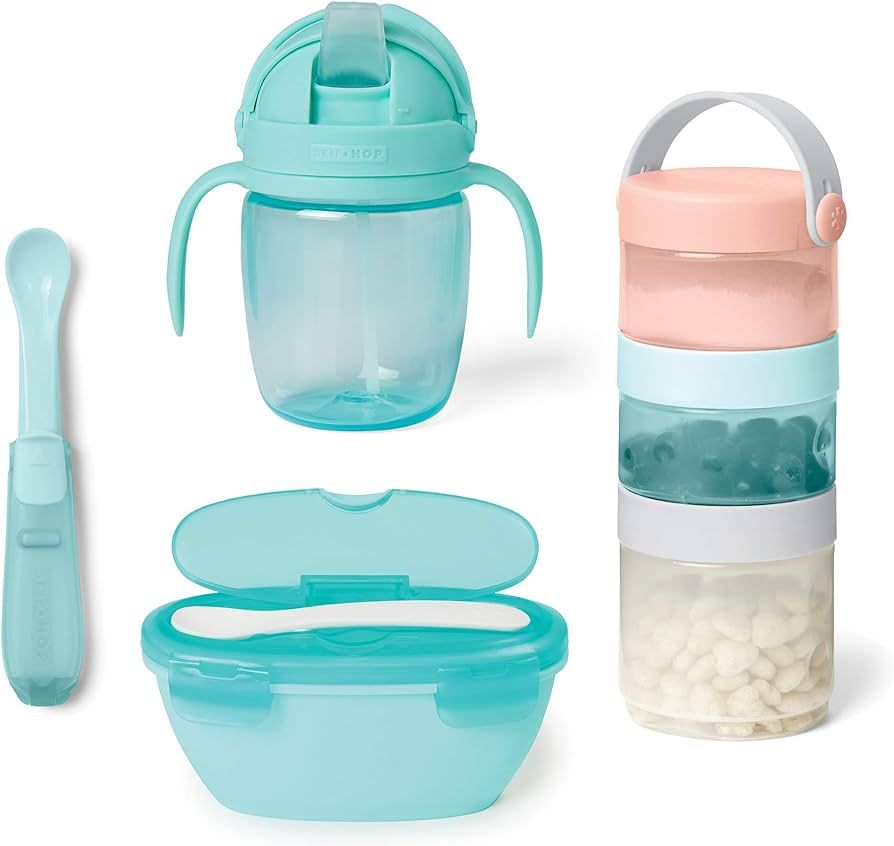 Skip Hop Baby Feeding Travel Set, 6pc, Soft Tea | Amazon (US)