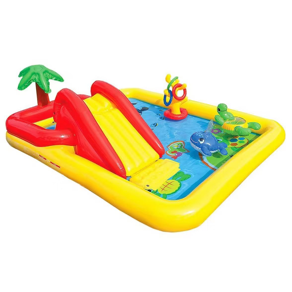 Intex 57454EP 100" x 77" Inflatable Ocean Children's Play Center Outdoor Backyard Kiddie Pool and... | Target