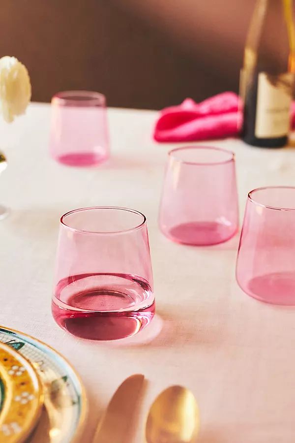 Morgan Stemless Wine Glasses, Set of 4 | Anthropologie (US)