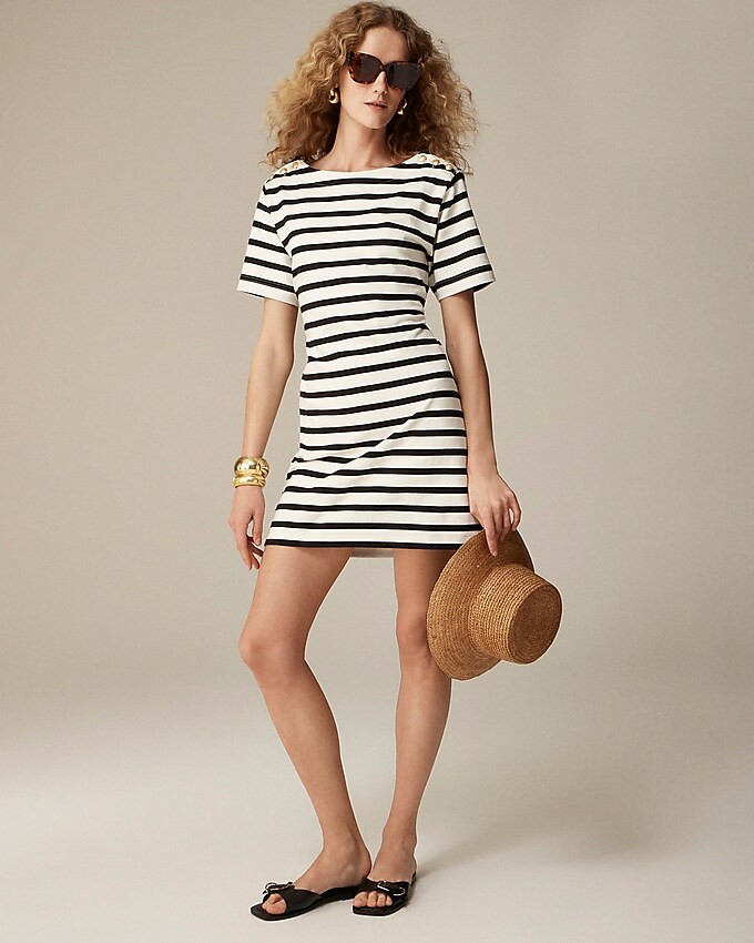 Tie-back mini dress in stripe | J. Crew US