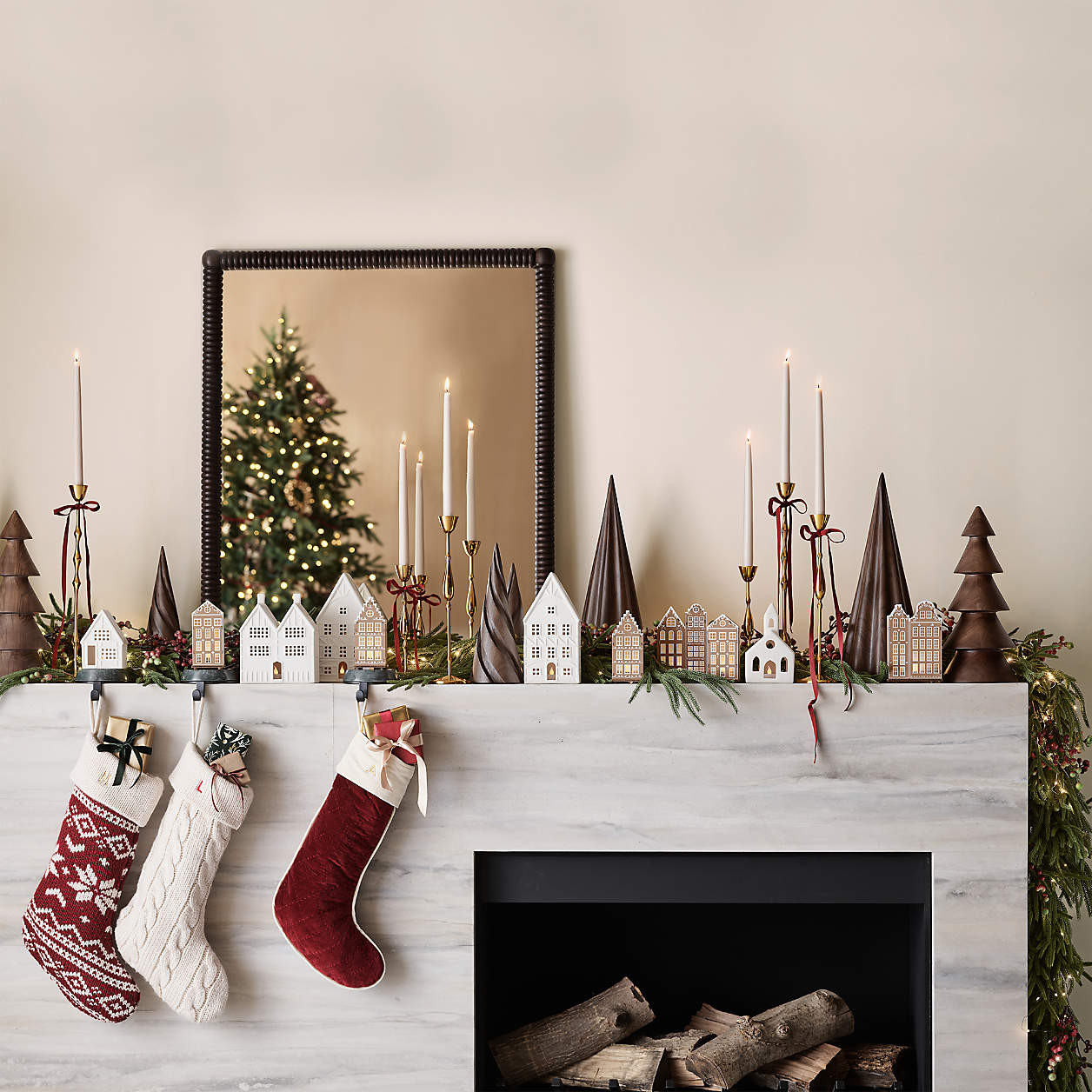 White Ceramic Holiday Cottage + Reviews | Crate & Barrel | Crate & Barrel