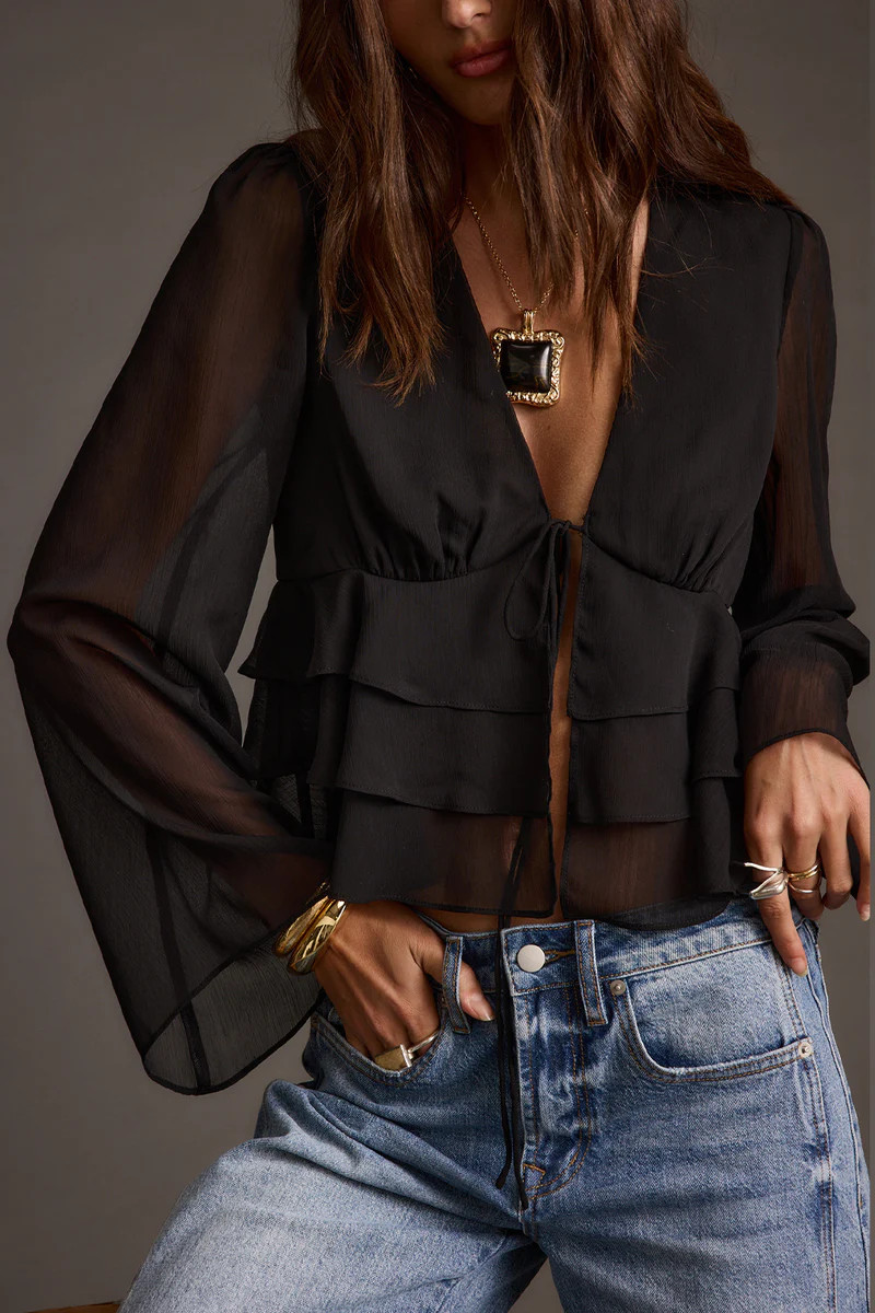 Alexa Black Blouse | 12th Tribe